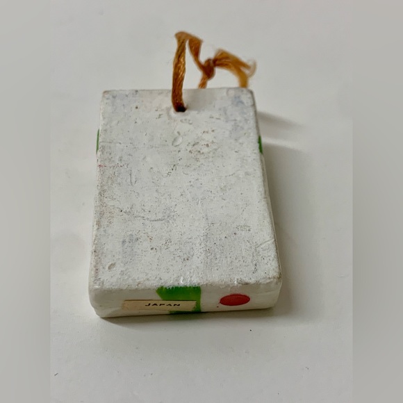 Mid Century Post WWII Japan Glazed Ceramic Christmas Present Ornament - Picture 3 of 13